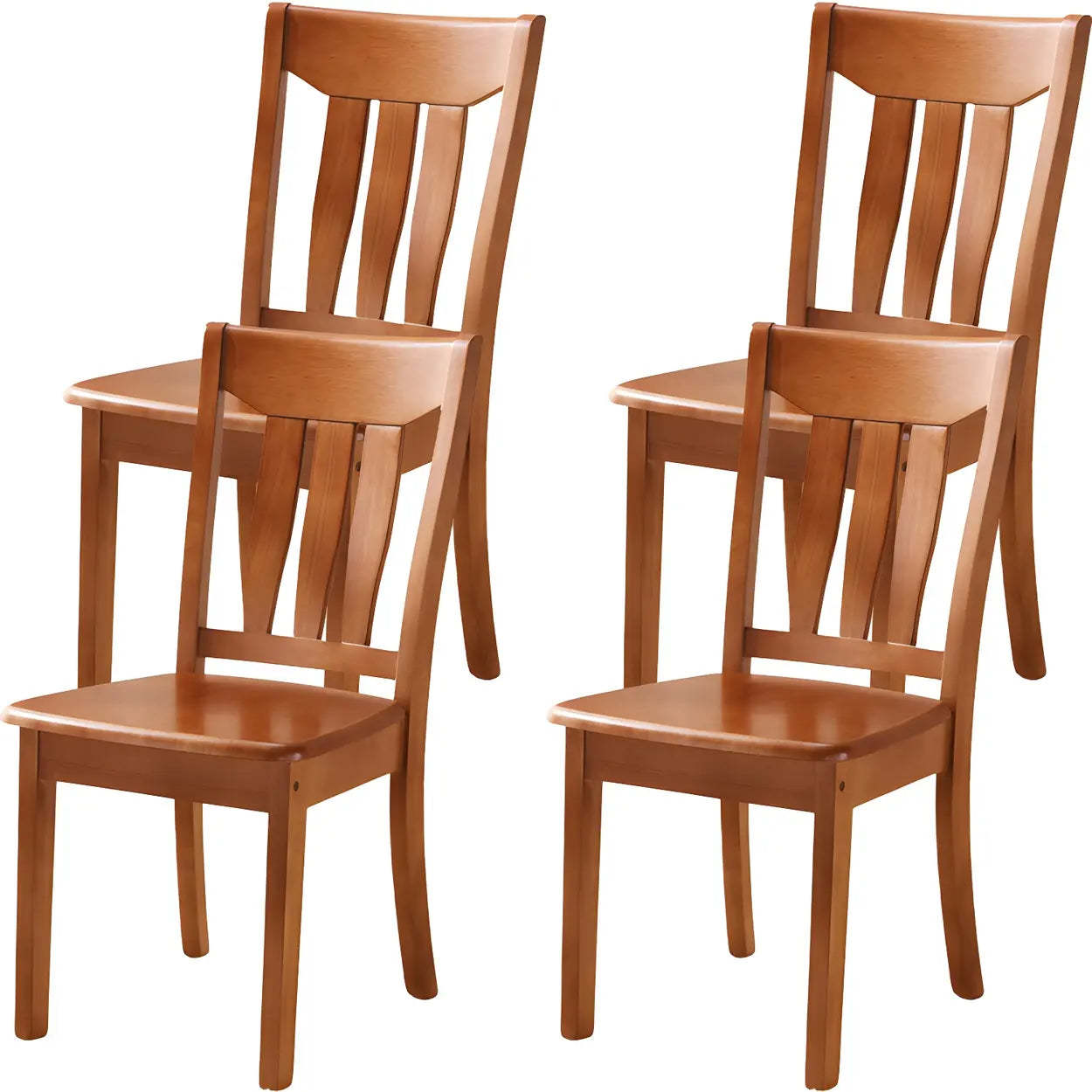 Classic Rubberwood Ladder Back Dining Chair — Dark Walnut / 8 Piece Set