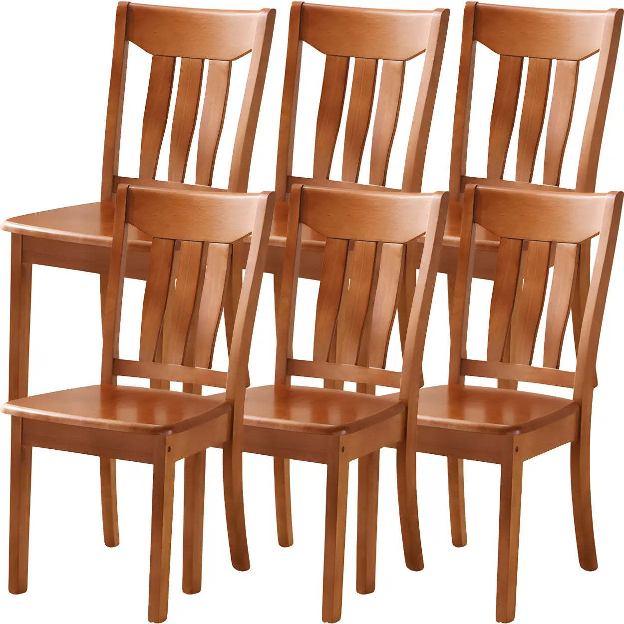 Classic Rubberwood Ladder Back Dining Chair — Nut-Brown / 2 Piece Set