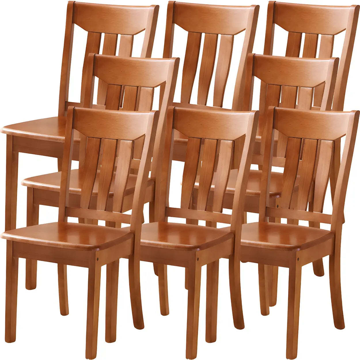 Classic Rubberwood Ladder Back Dining Chair — Nut-Brown / 4 Piece Set
