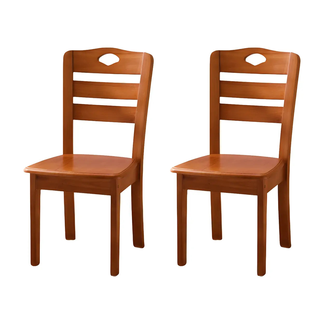 Classic Rubberwood Ladder Back Dining Chair — Nut-Brown / 6 Piece Set