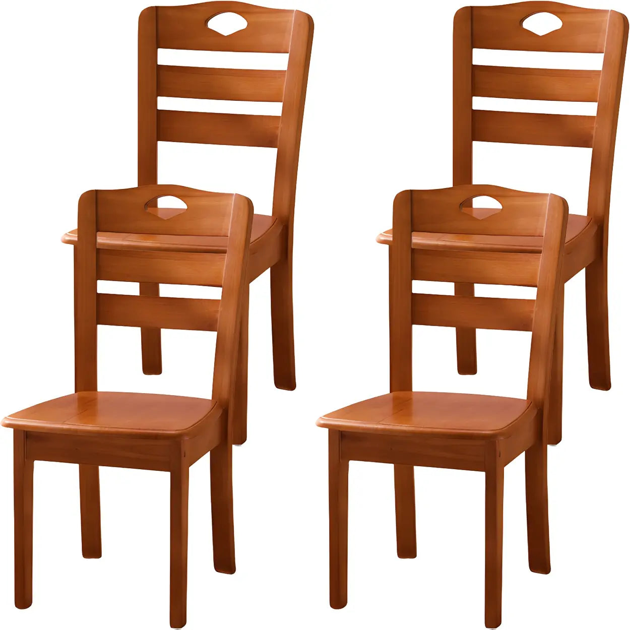 Classic Rubberwood Ladder Back Dining Chair — Nut-Brown / 8 Piece Set