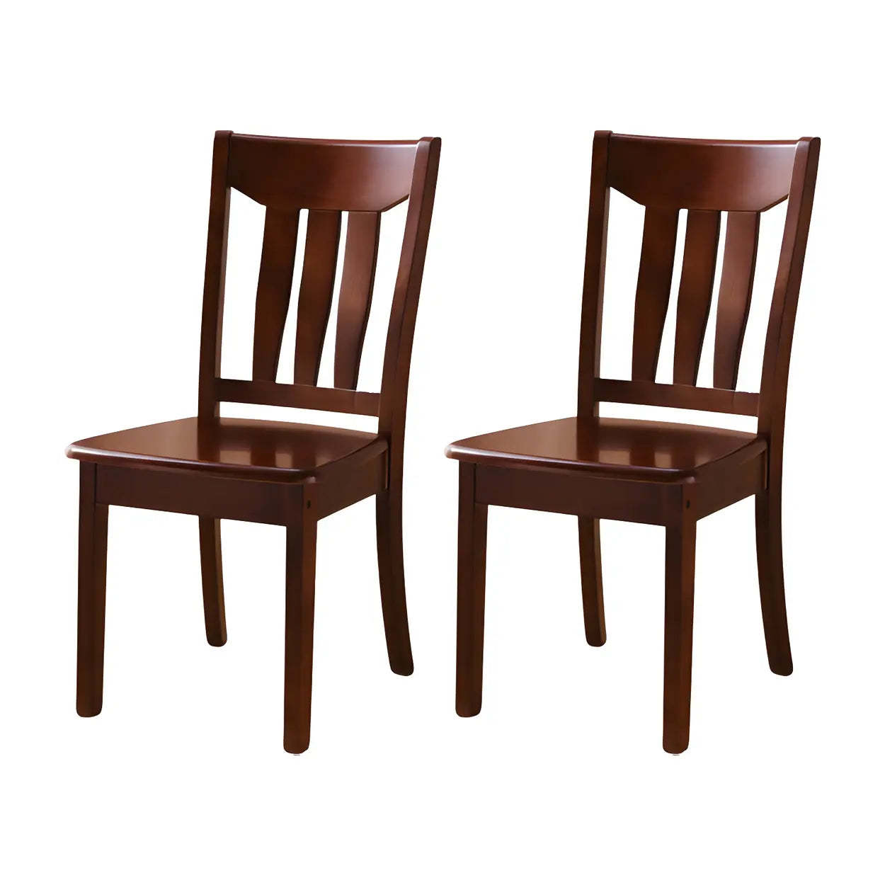 Classic Rubberwood Ladder Back Dining Chair — Medium Wood / 6 Piece Set