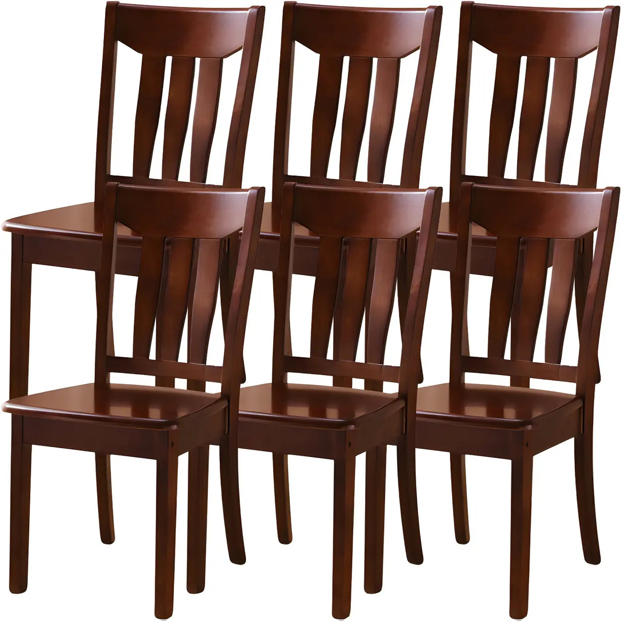 Classic Rubberwood Ladder Back Dining Chair — Light Brown Yellow / 2 Piece Set