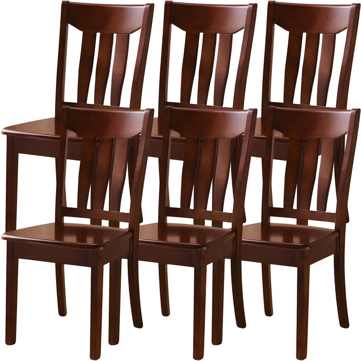 Classic Rubberwood Ladder Back Dining Chair — Light Brown Yellow / 2 Piece Set