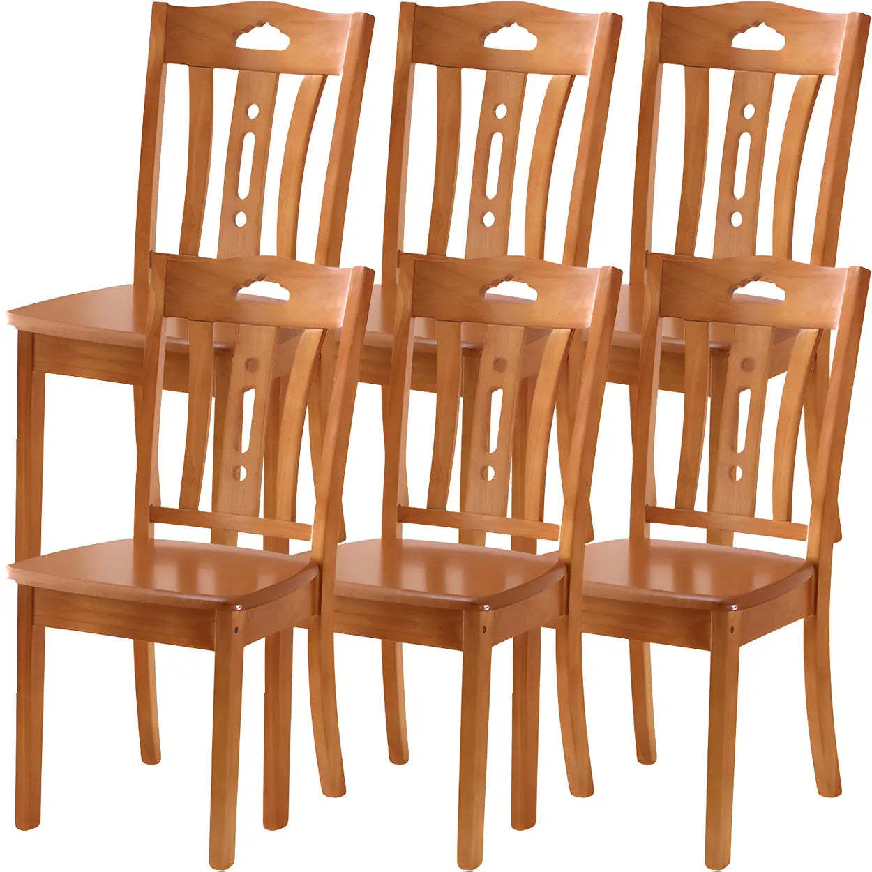 Classic Rubberwood Ladder Back Dining Chair — Gold-Brown / 2 Piece Set