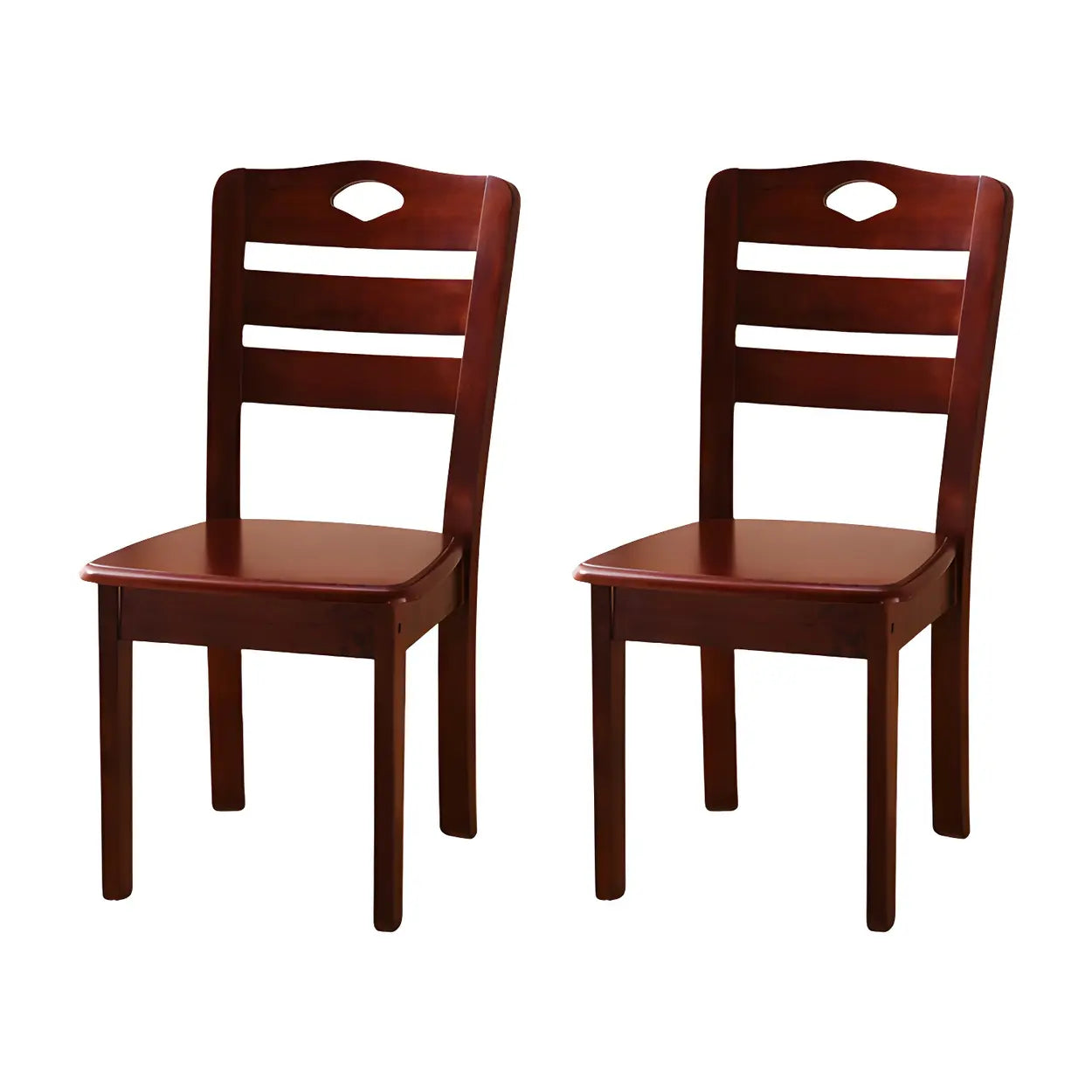 Classic Rubberwood Ladder Back Dining Chair — Gold-Brown / 6 Piece Set