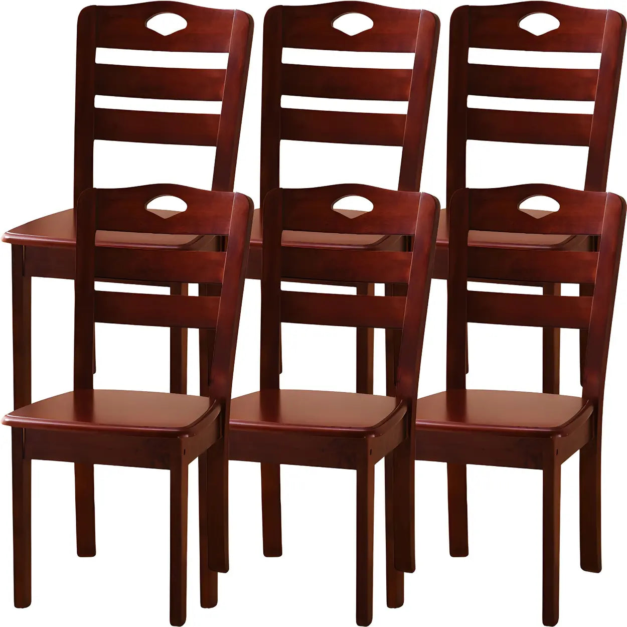 Classic Rubberwood Ladder Back Dining Chair — Dark Brown / 2 Piece Set