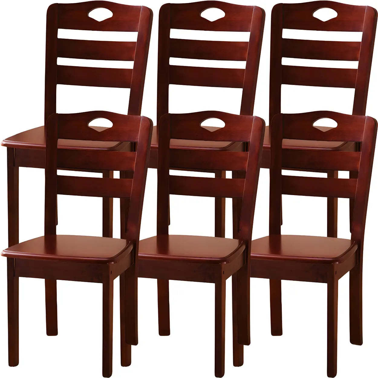 Classic Rubberwood Ladder Back Dining Chair — Dark Brown / 2 Piece Set