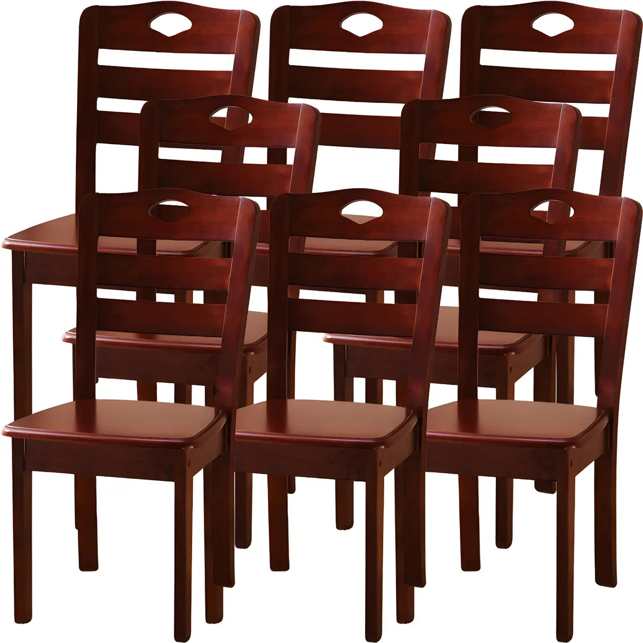 Classic Rubberwood Ladder Back Dining Chair — Dark Brown / 4 Piece Set