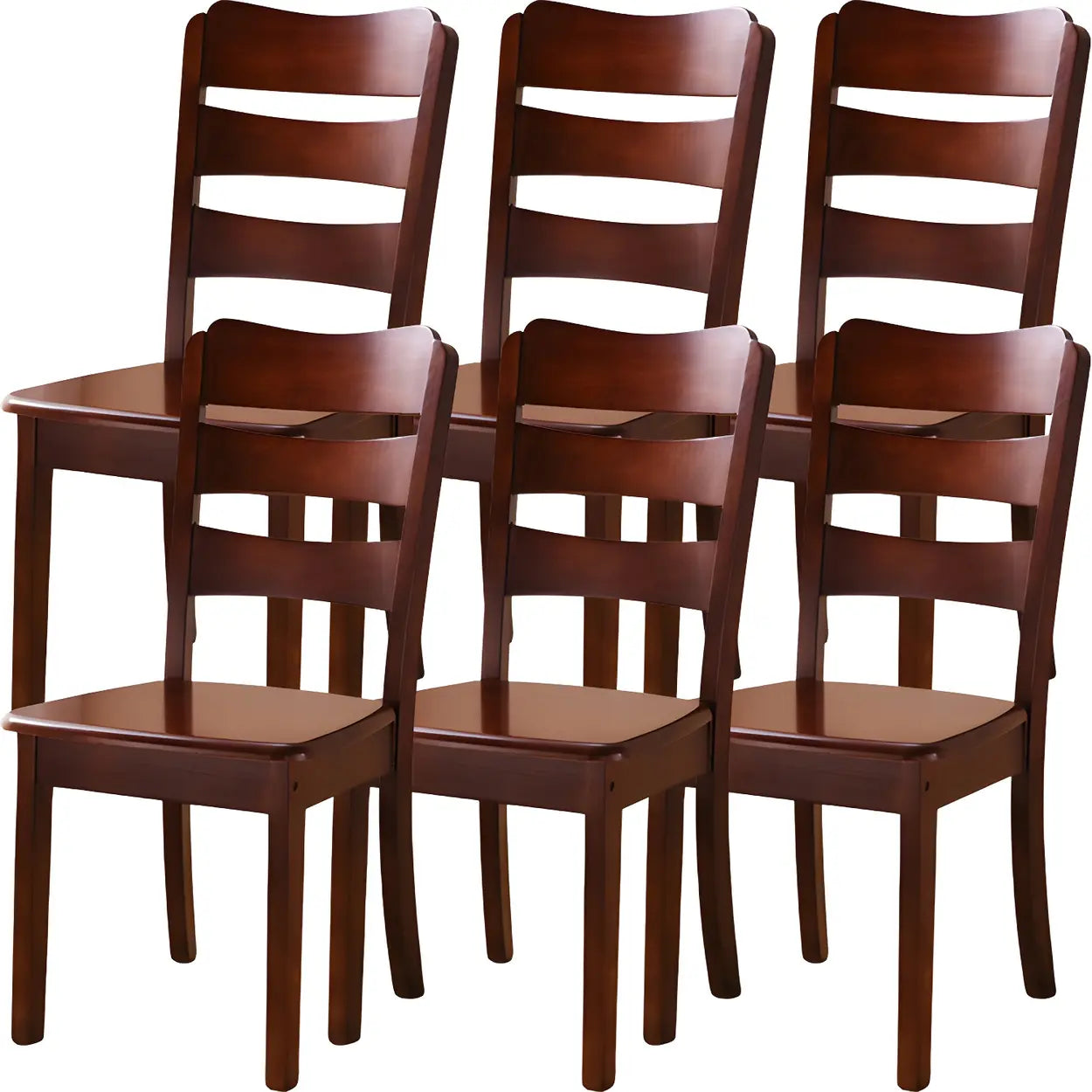 Classic Rubberwood Ladder Back Dining Chair — Natural / 2 Piece Set