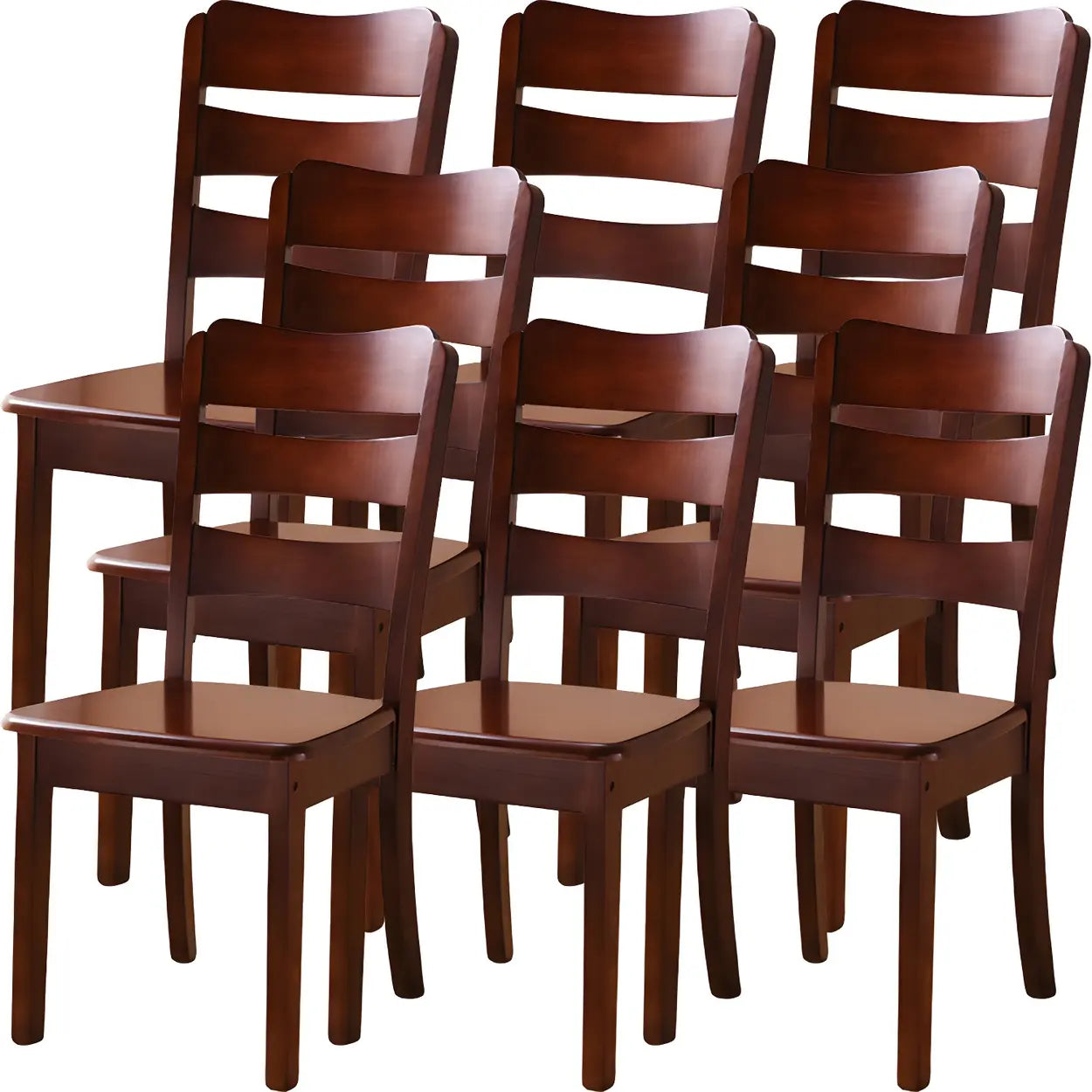 Classic Rubberwood Ladder Back Dining Chair — Natural / 4 Piece Set