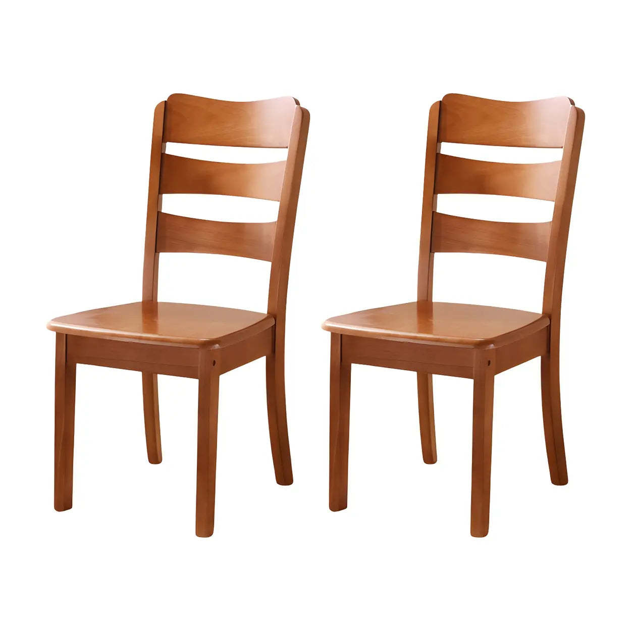 Classic Rubberwood Ladder Back Dining Chair — Natural / 6 Piece Set