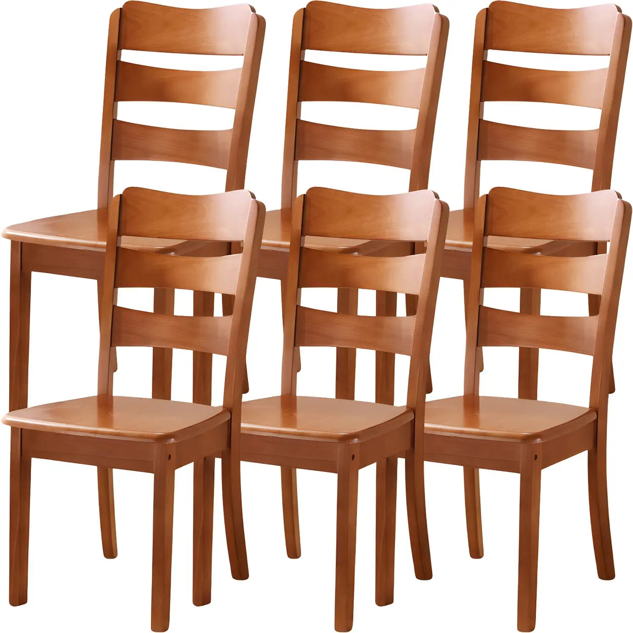 Classic Rubberwood Ladder Back Dining Chair — Black Walnut / 2 Piece Set