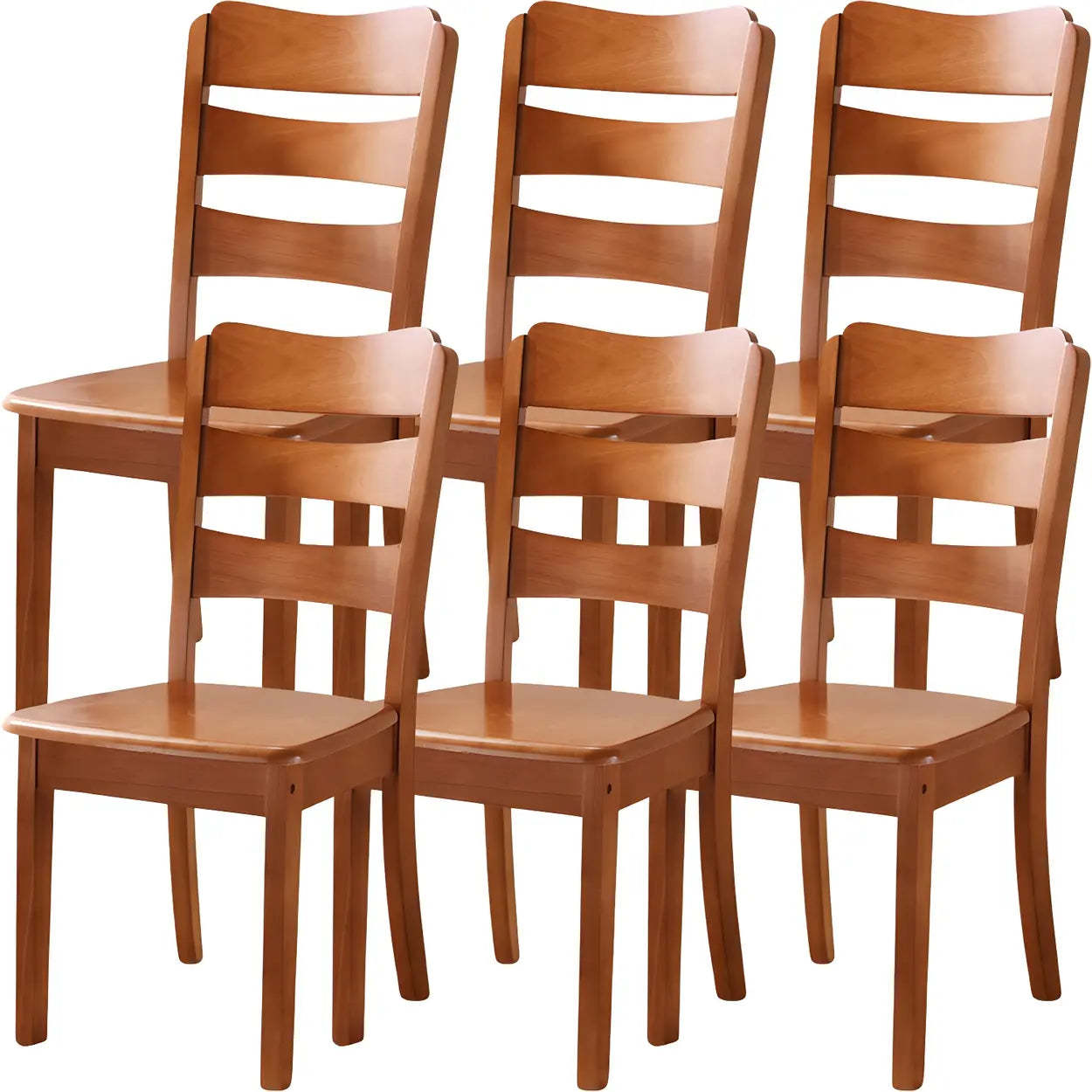 Classic Rubberwood Ladder Back Dining Chair — Black Walnut / 2 Piece Set
