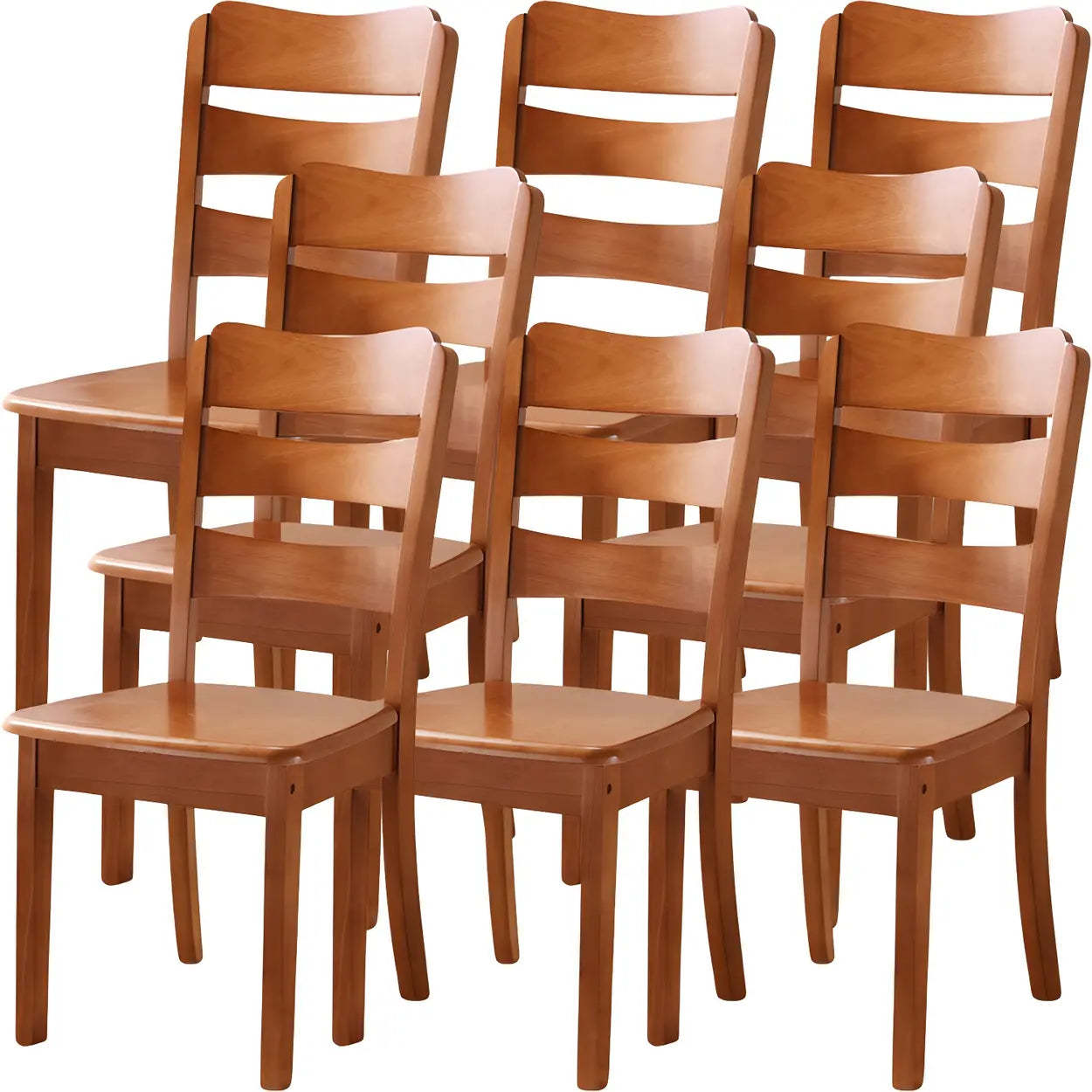 Classic Rubberwood Ladder Back Dining Chair — Black Walnut / 4 Piece Set