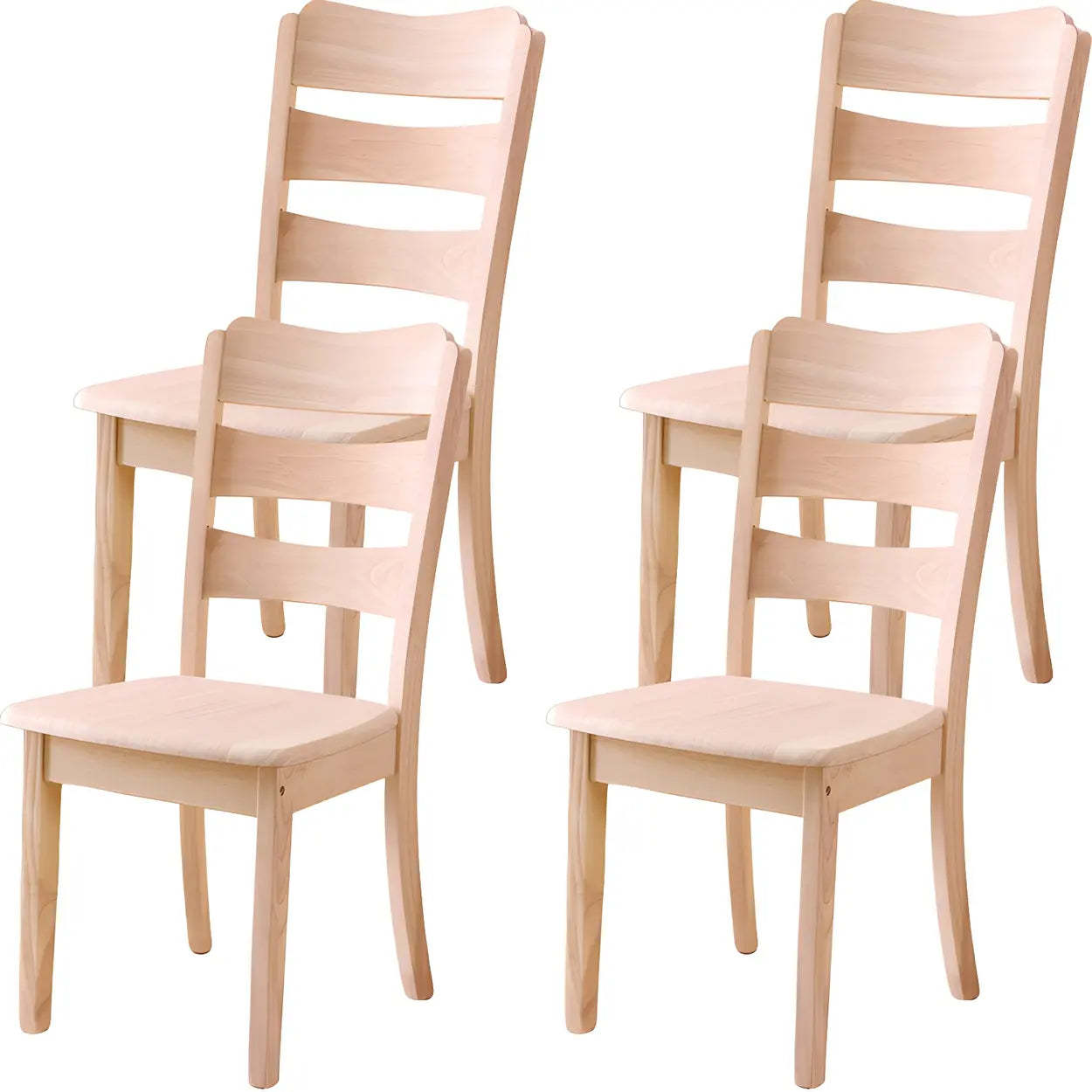 Classic Rubberwood Ladder Back Dining Chair — Black Walnut / 8 Piece Set