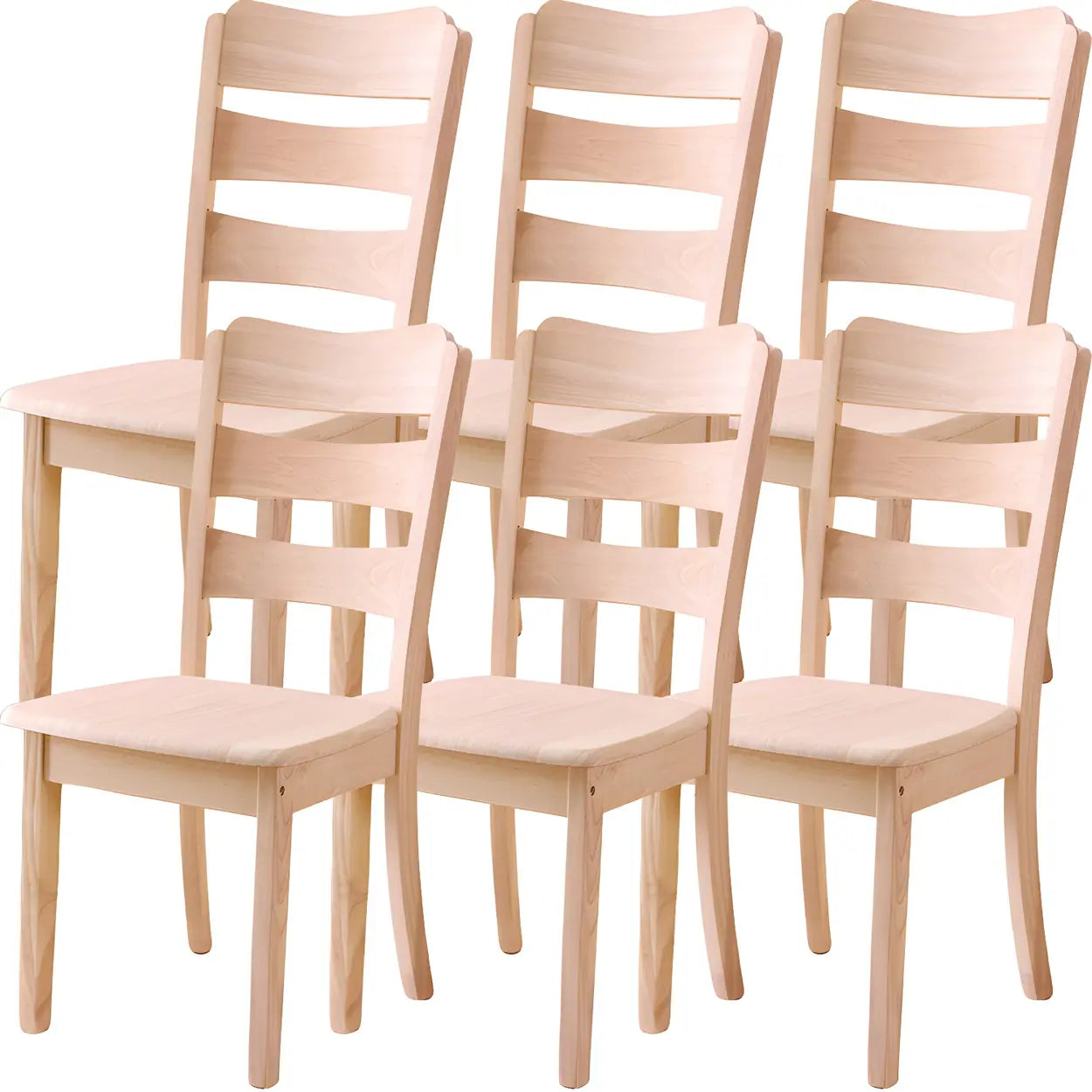 Classic Rubberwood Ladder Back Dining Chair — Maroon / 2 Piece Set