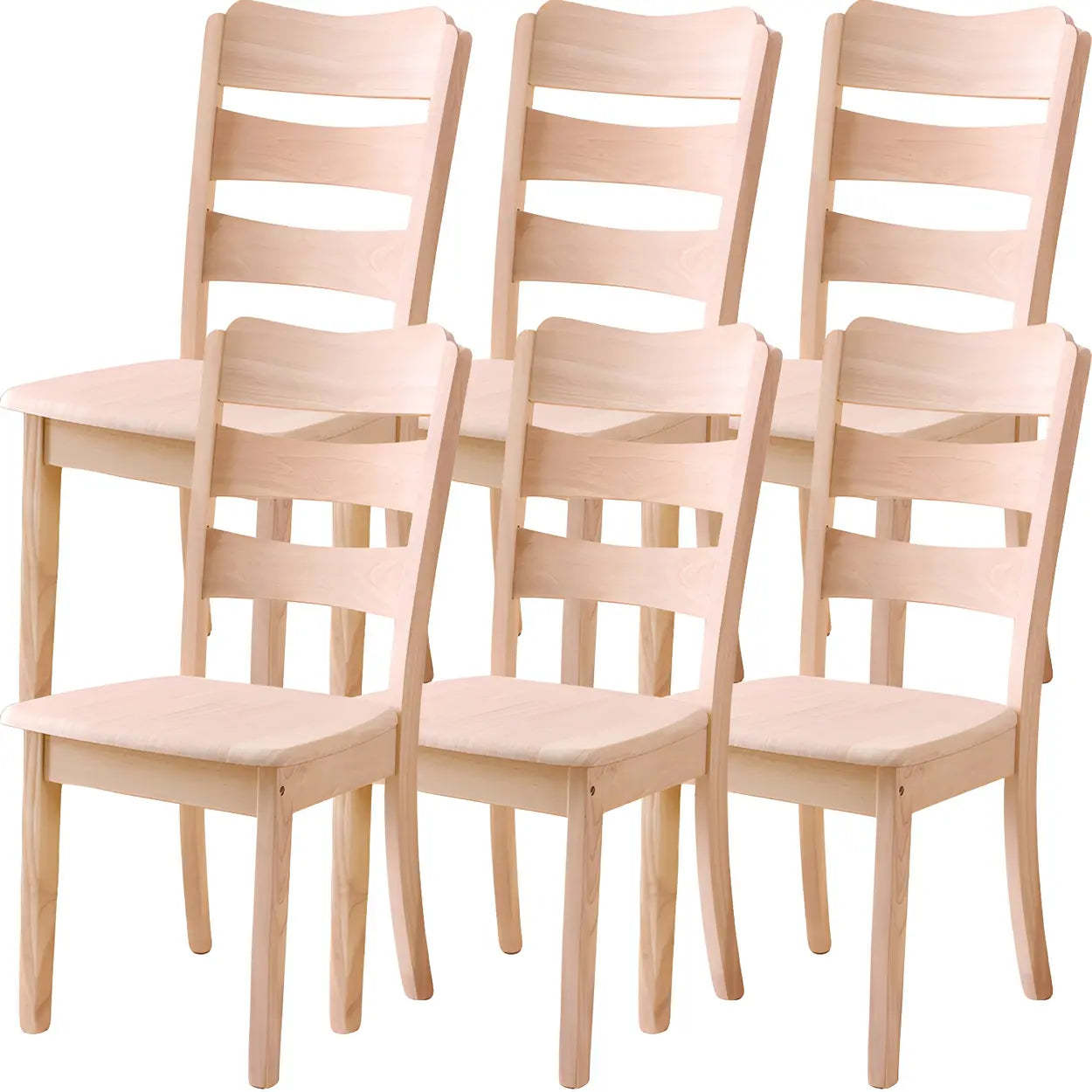 Classic Rubberwood Ladder Back Dining Chair — Maroon / 2 Piece Set