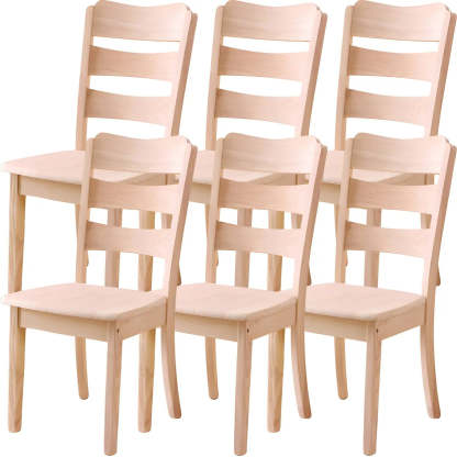 Classic Rubberwood Ladder Back Dining Chair — Maroon / 2 Piece Set