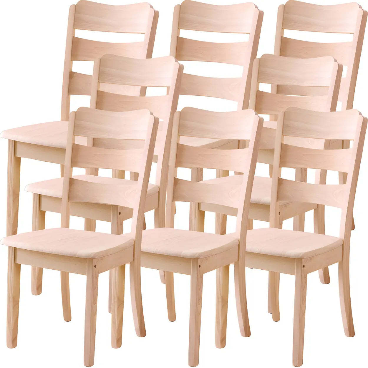 Classic Rubberwood Ladder Back Dining Chair — Maroon / 4 Piece Set