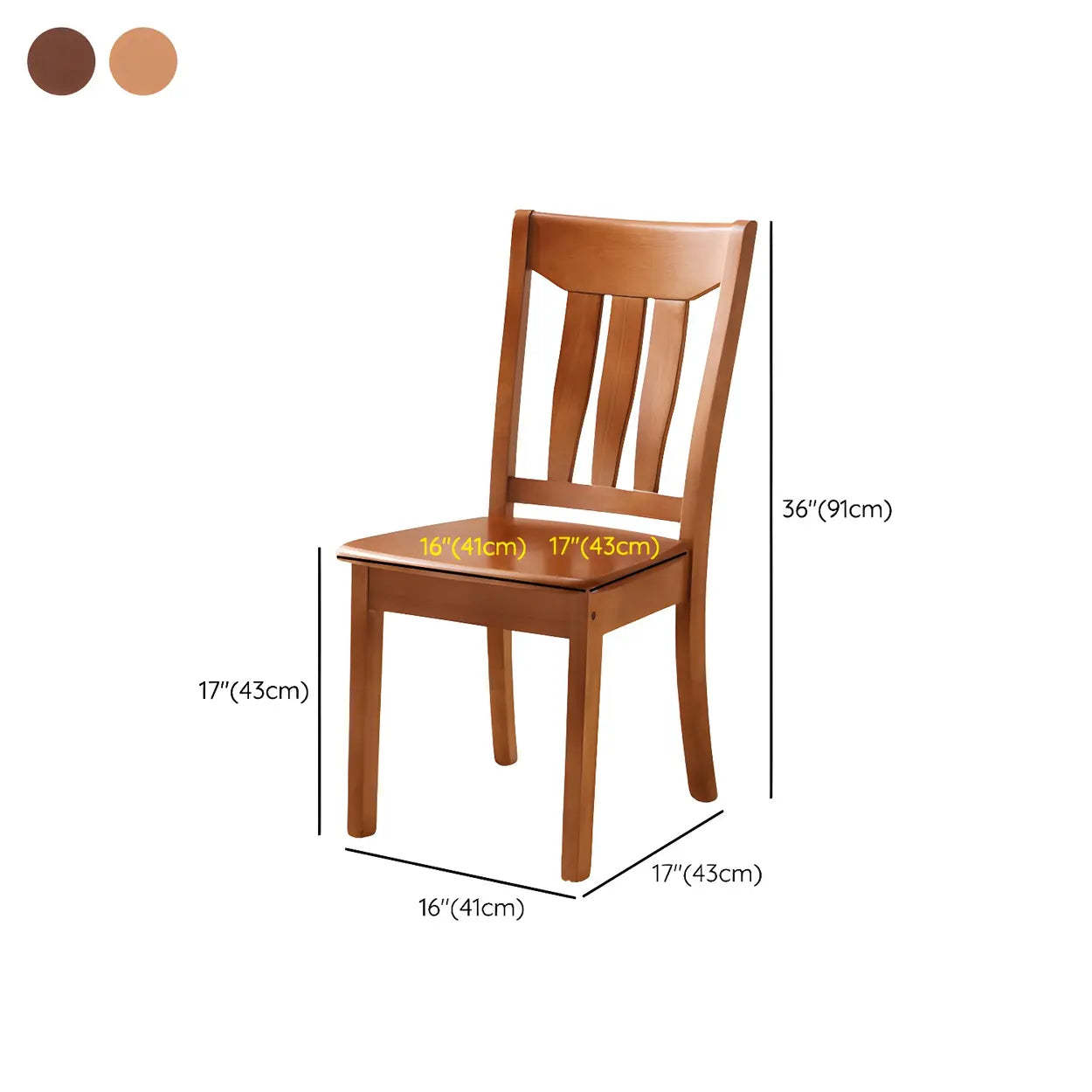 Classic Rubberwood Ladder Back Dining Chair