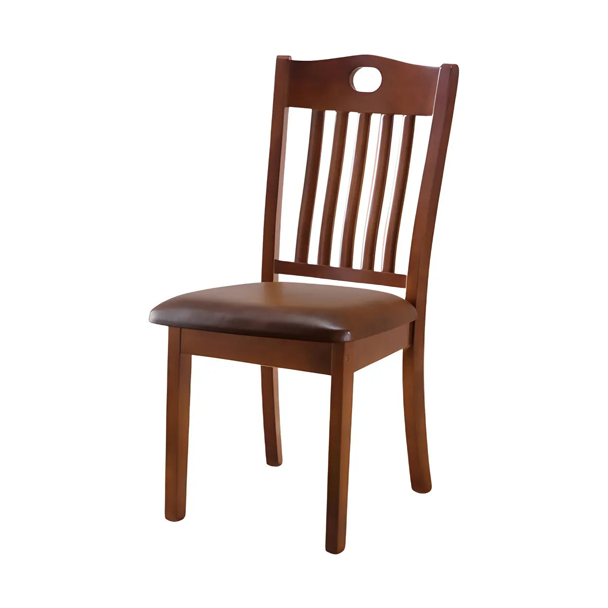 Classic Rubberwood Ladder Back Dining Chair — Chocolate / 2 Piece Set