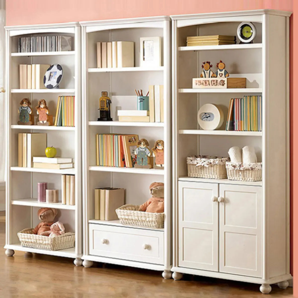 Classic White Rectangular Wood Storage Bookcase — 1 / 1