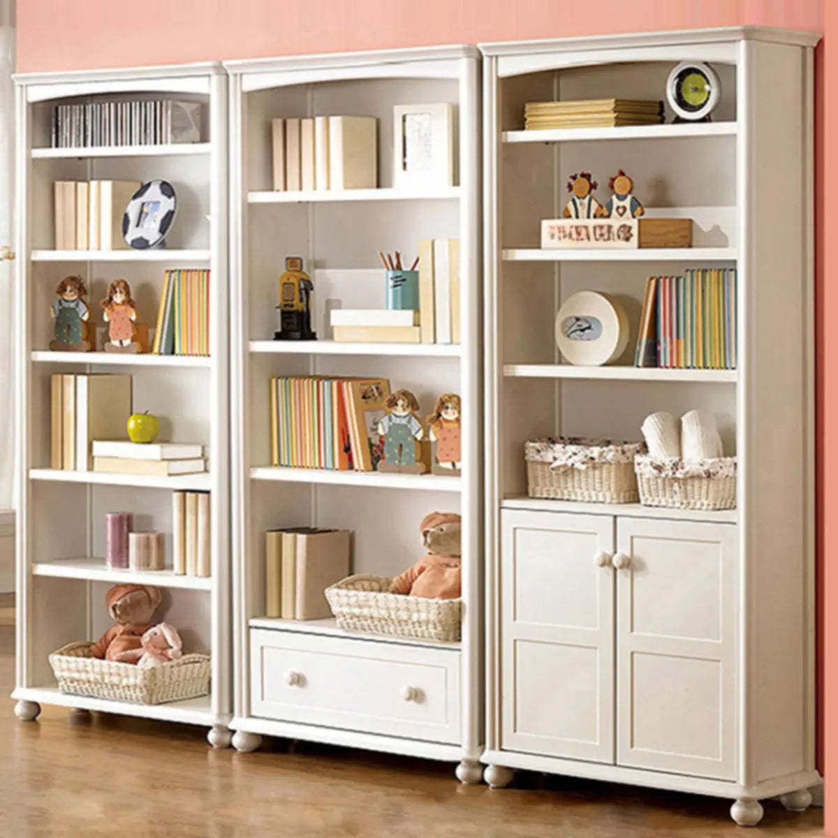 Classic White Rectangular Wood Storage Bookcase — 1 / 1
