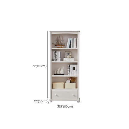 Classic White Rectangular Wood Storage Bookcase