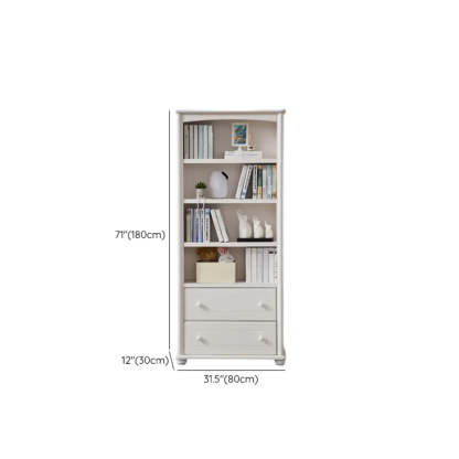 Classic White Rectangular Wood Storage Bookcase