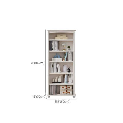 Classic White Rectangular Wood Storage Bookcase
