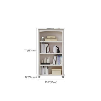 Classic White Rectangular Wood Storage Bookcase