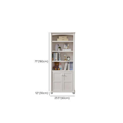 Classic White Rectangular Wood Storage Bookcase