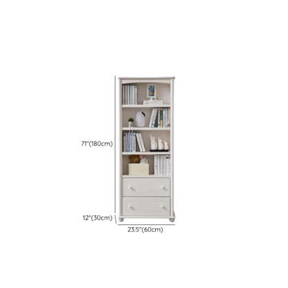 Classic White Rectangular Wood Storage Bookcase
