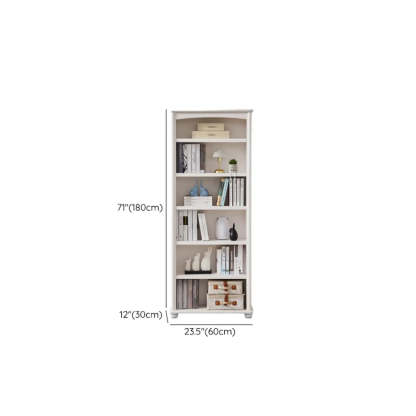 Classic White Rectangular Wood Storage Bookcase