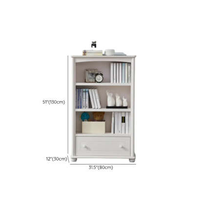 Classic White Rectangular Wood Storage Bookcase