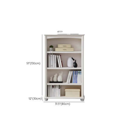 Classic White Rectangular Wood Storage Bookcase