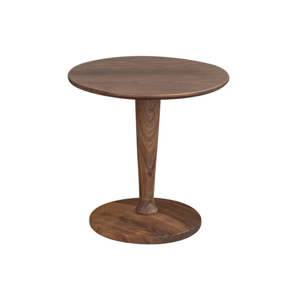 Classic Small Round Walnut Wood Side Table