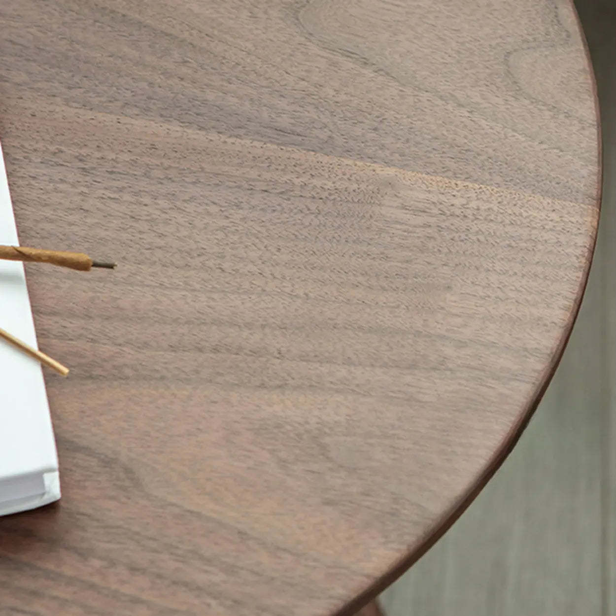Classic Small Round Walnut Wood Side Table