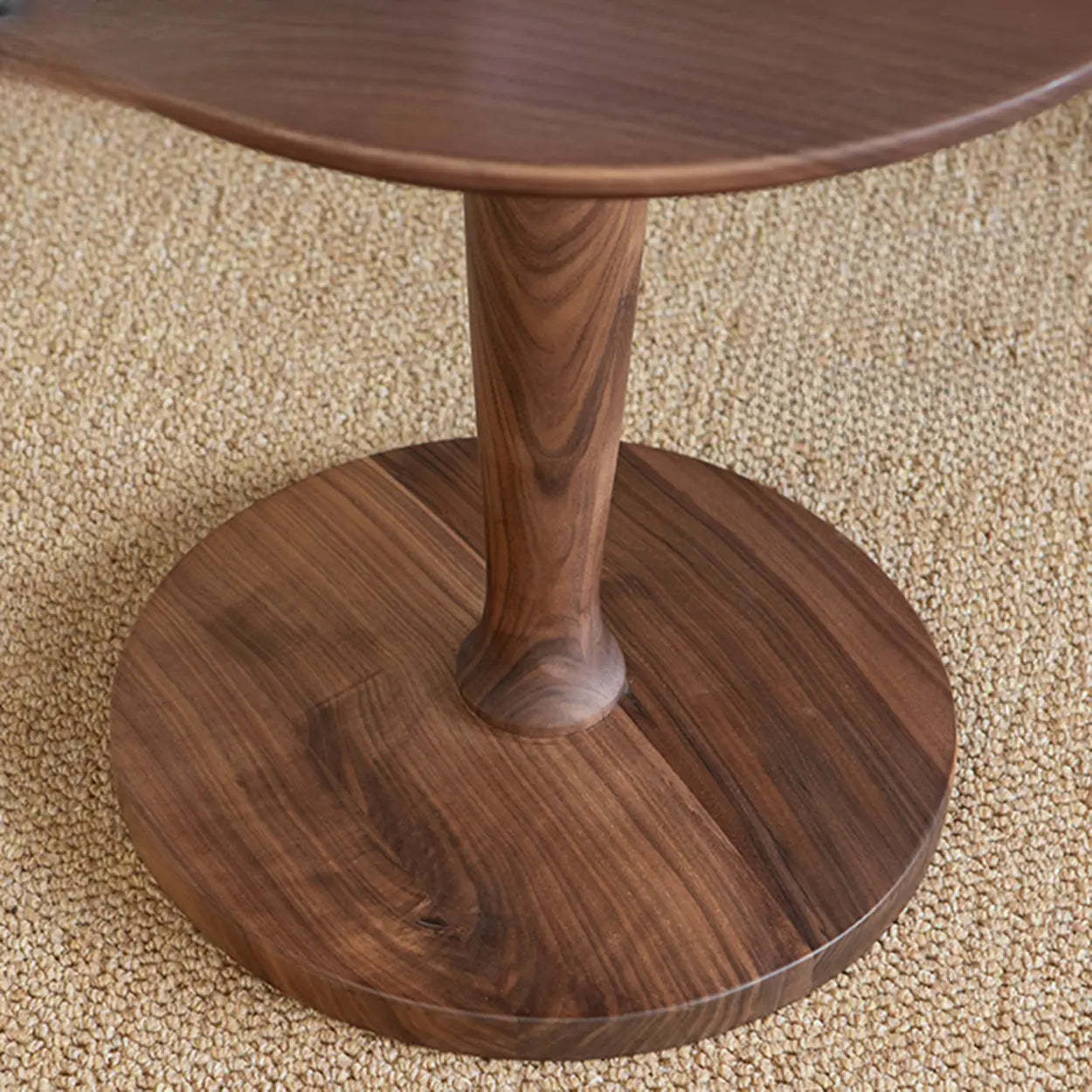 Classic Small Round Walnut Wood Side Table