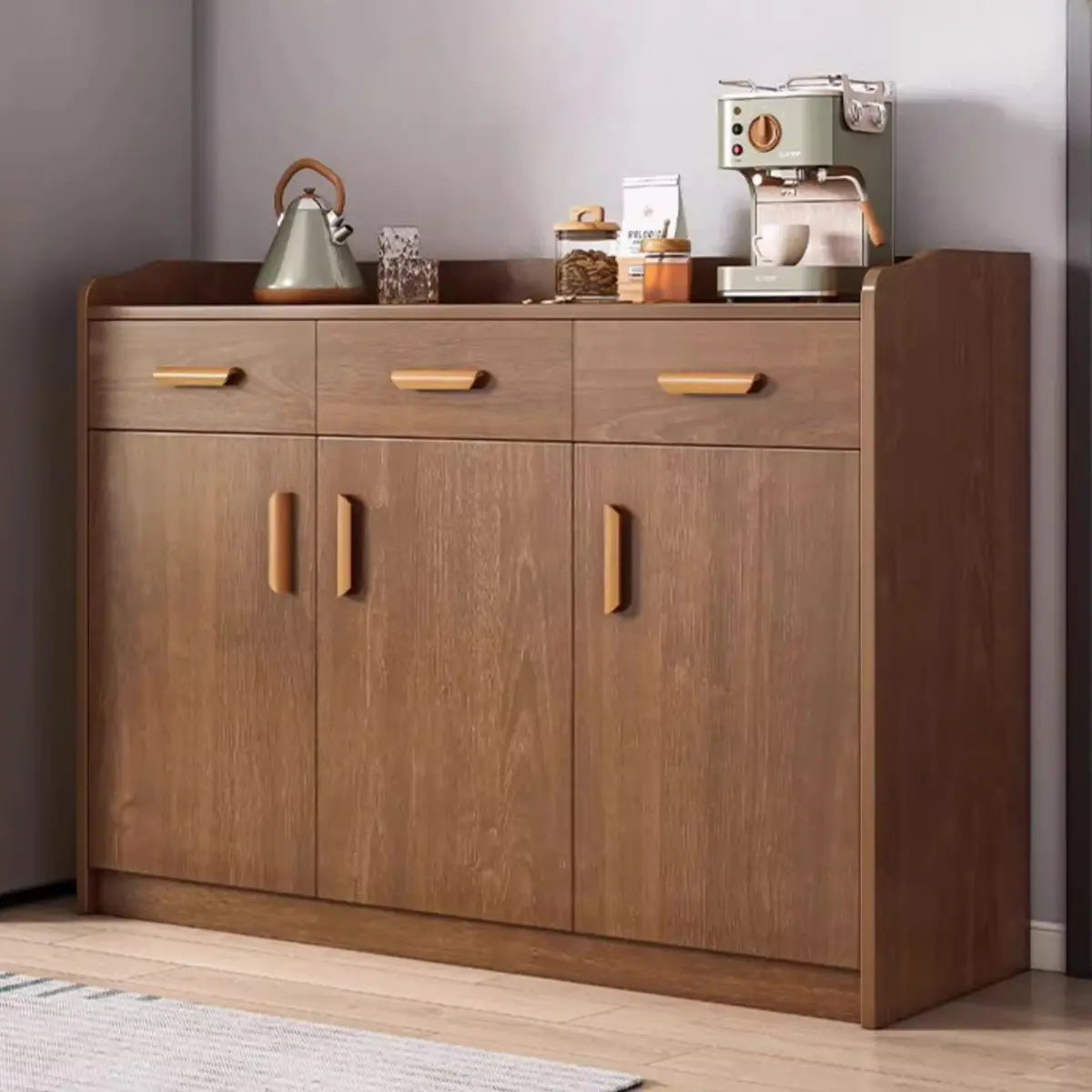Classic Teak 3-Drawer Storage Buffet — Sandalwood Color