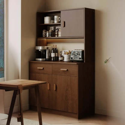 Classic Teak 3-Drawer Storage Buffet — Cherry Wood
