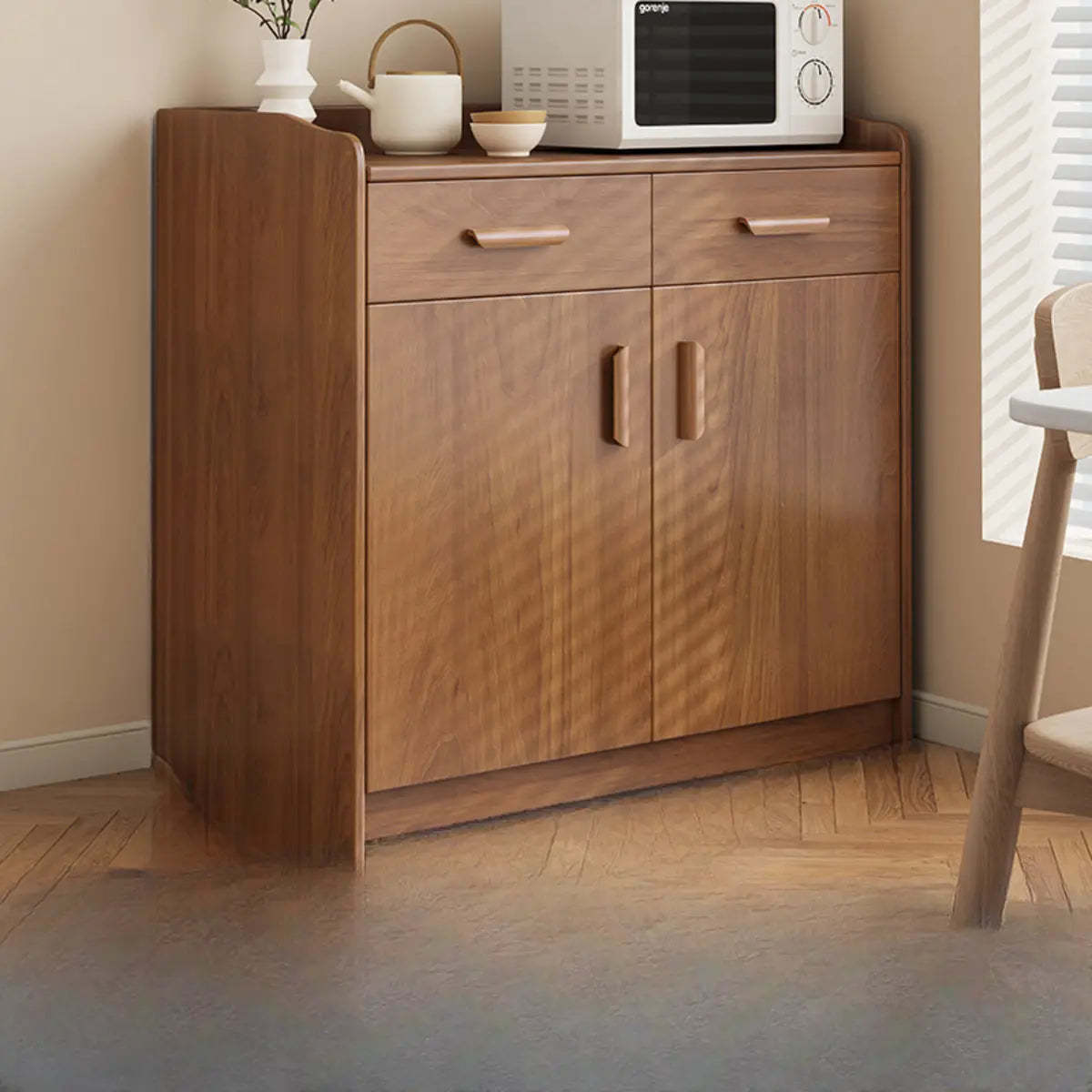 Classic Teak 3-Drawer Storage Buffet — Sandalwood Color