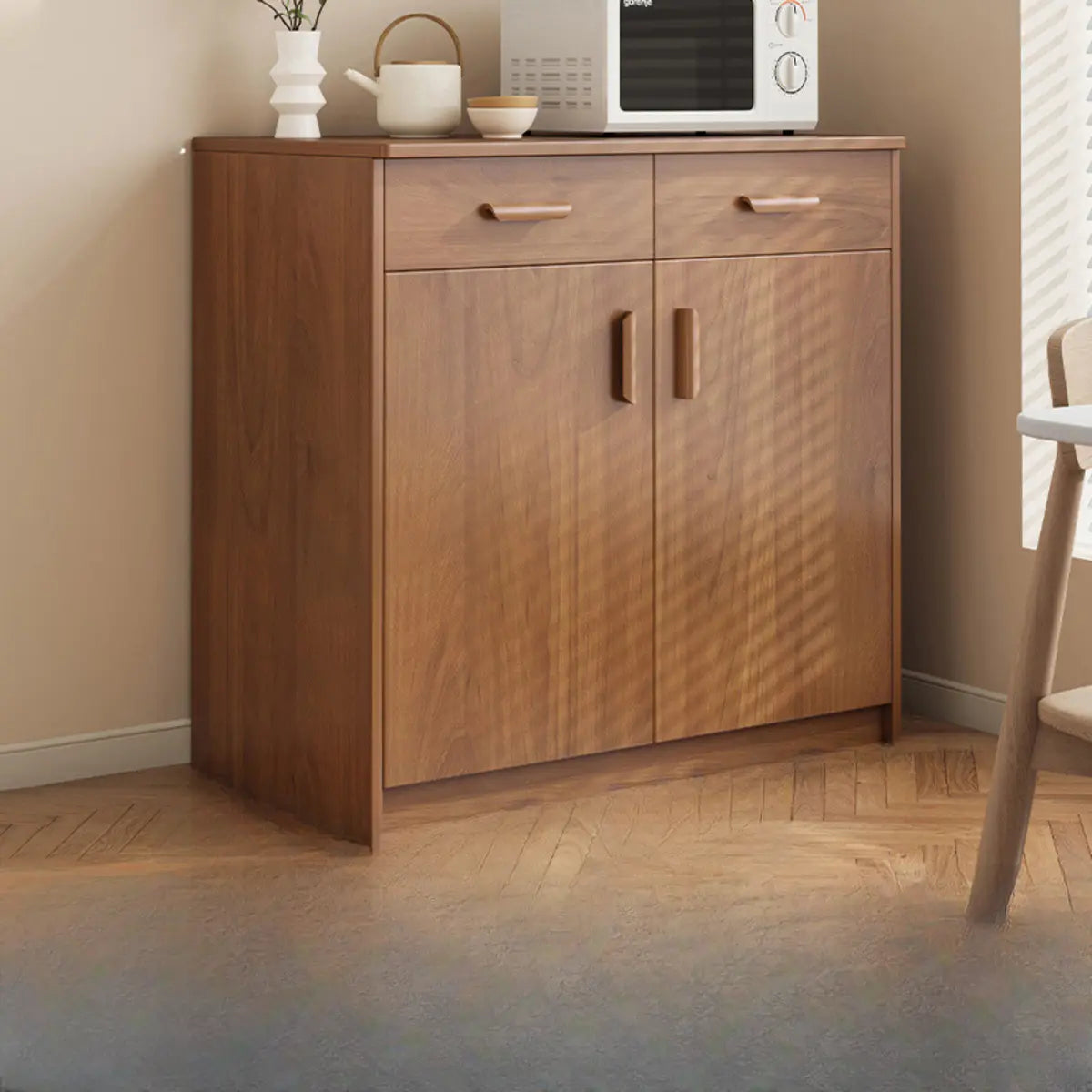 Classic Teak 3-Drawer Storage Buffet — Dark Walnut