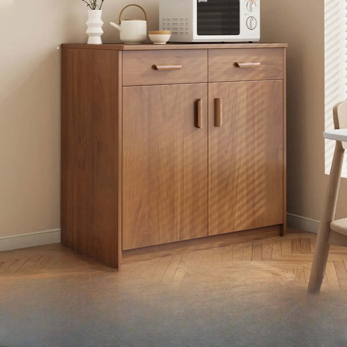 Classic Teak 3-Drawer Storage Buffet — Dark Walnut