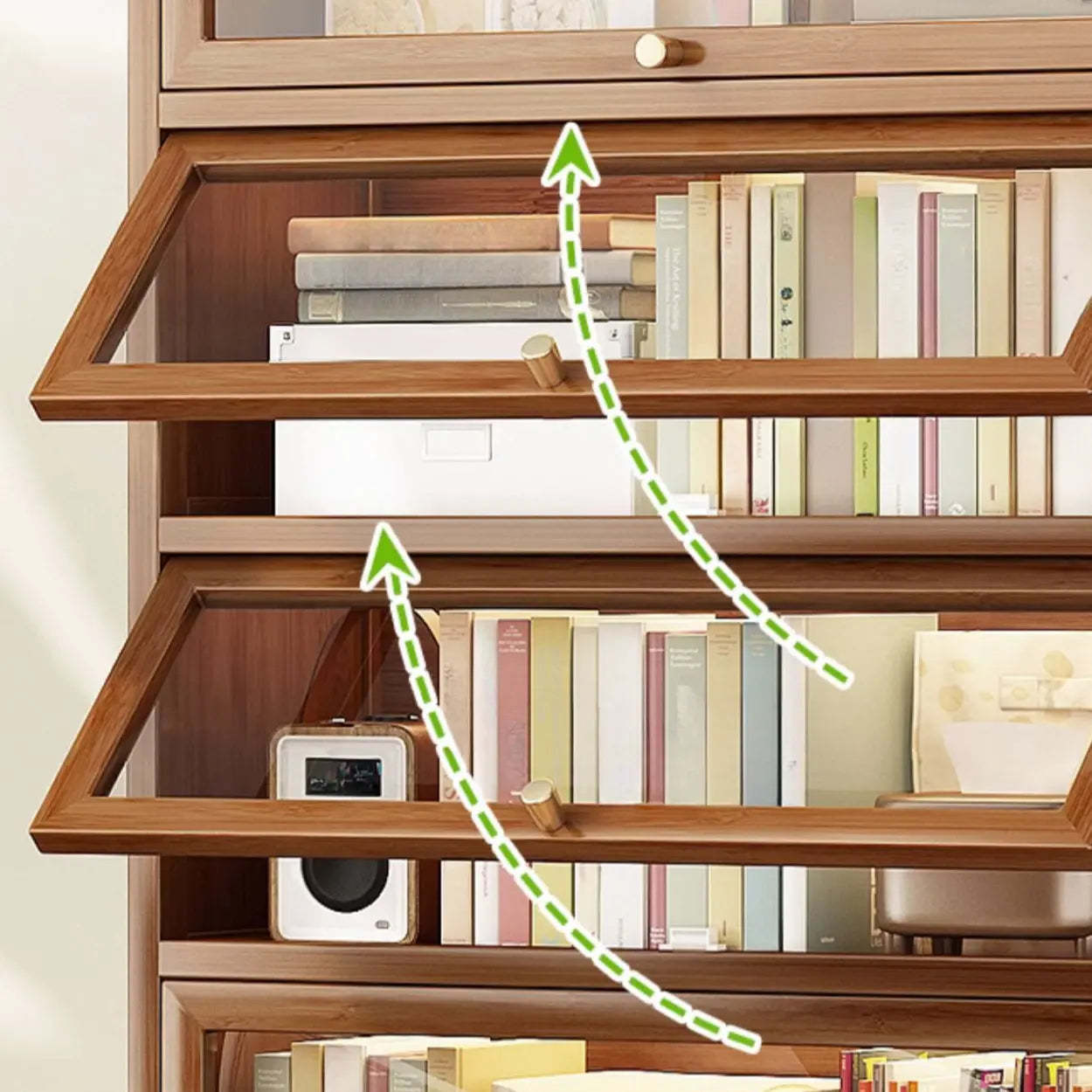 Vertical Closed-Back Cabinet Bookcase — Grey