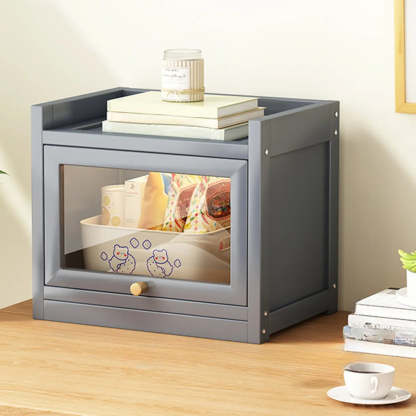 Vertical Closed-Back Cabinet Bookcase — Grey