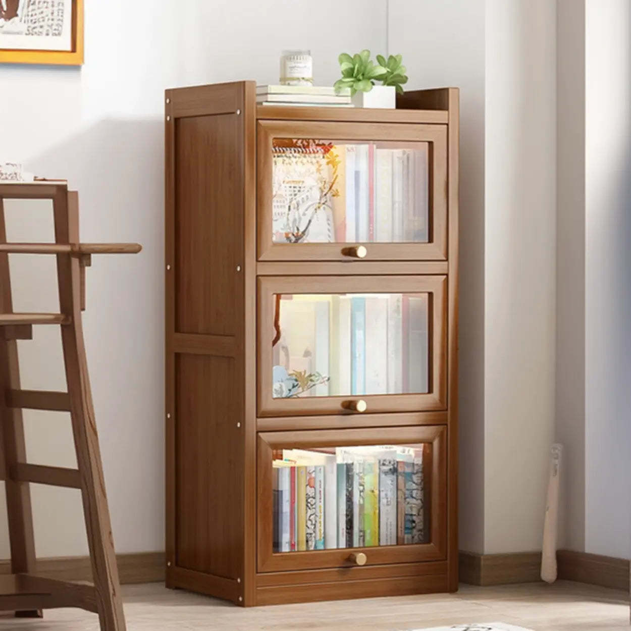 Vertical Closed-Back Cabinet Bookcase