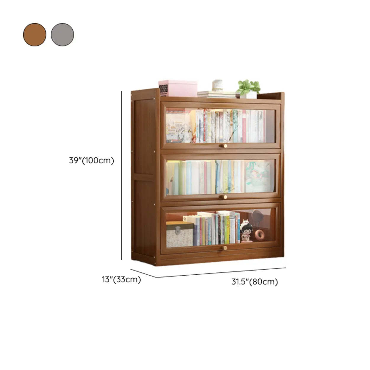 Vertical Closed-Back Cabinet Bookcase