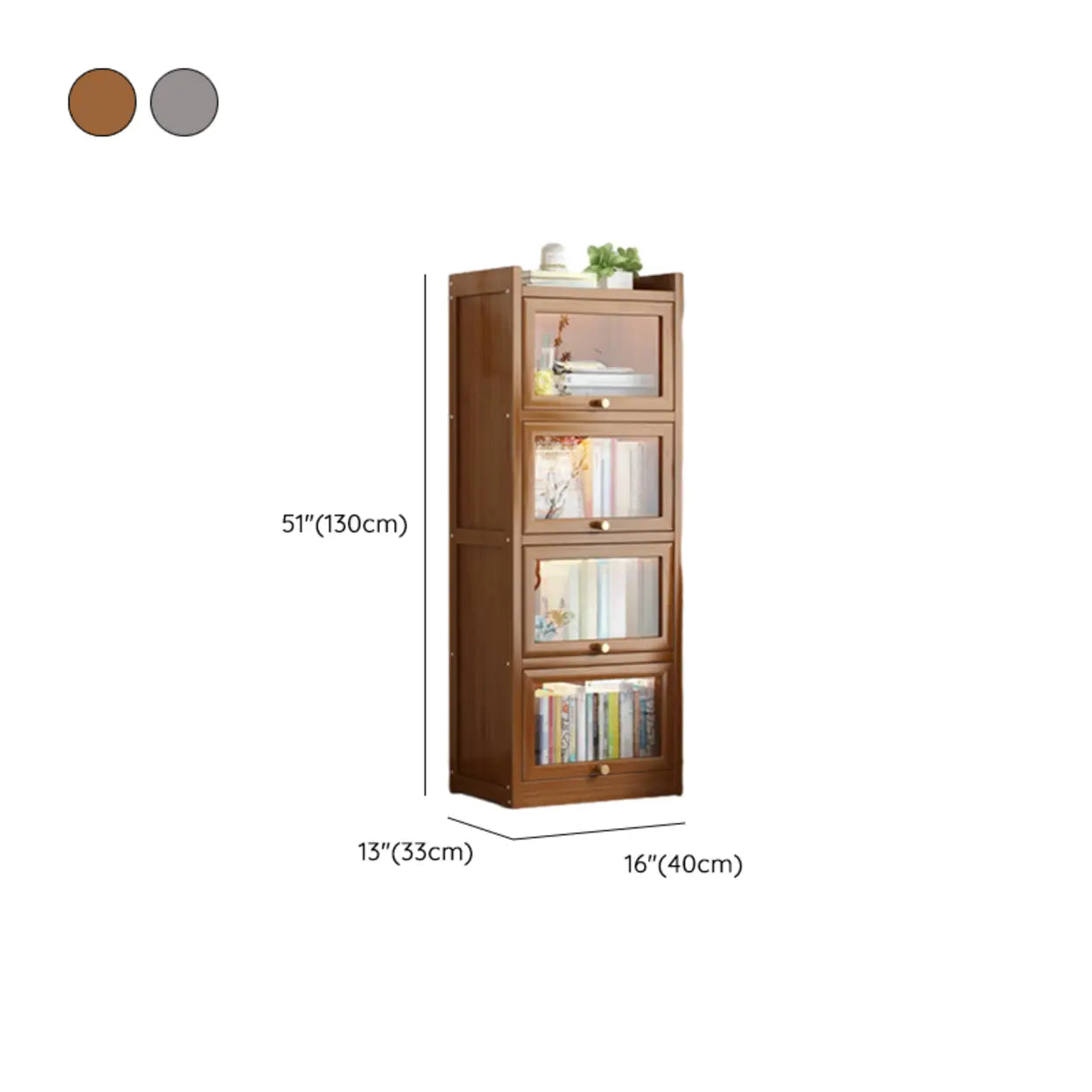 Vertical Closed-Back Cabinet Bookcase